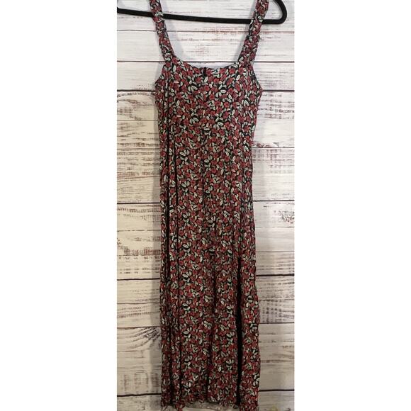 Zara Floral Maxi Dress Slit To Knee Size Small - Picture 7 of 8